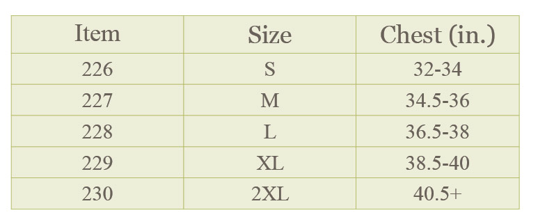 Size chart
